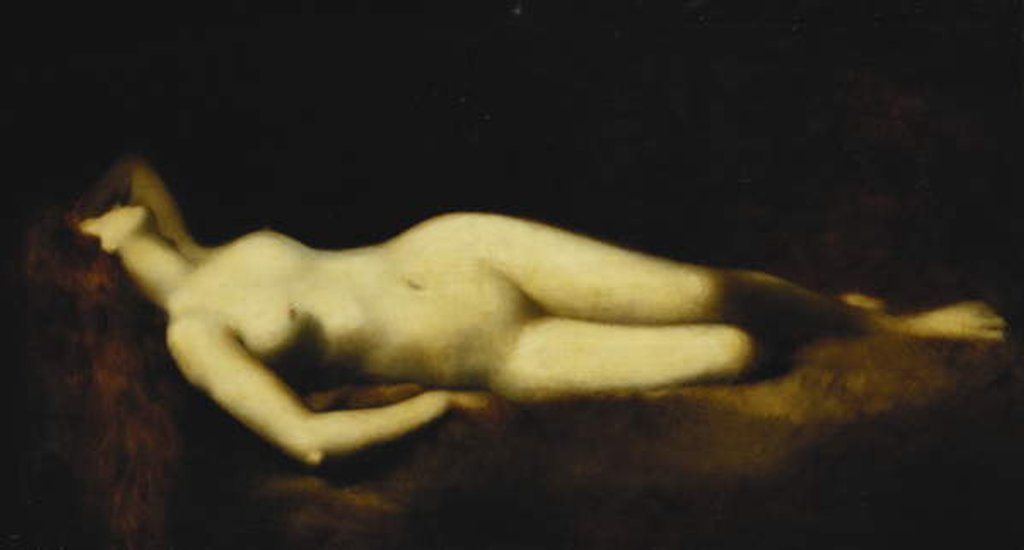 Detail of A Reclining Nude, by Jean-Jacques Henner