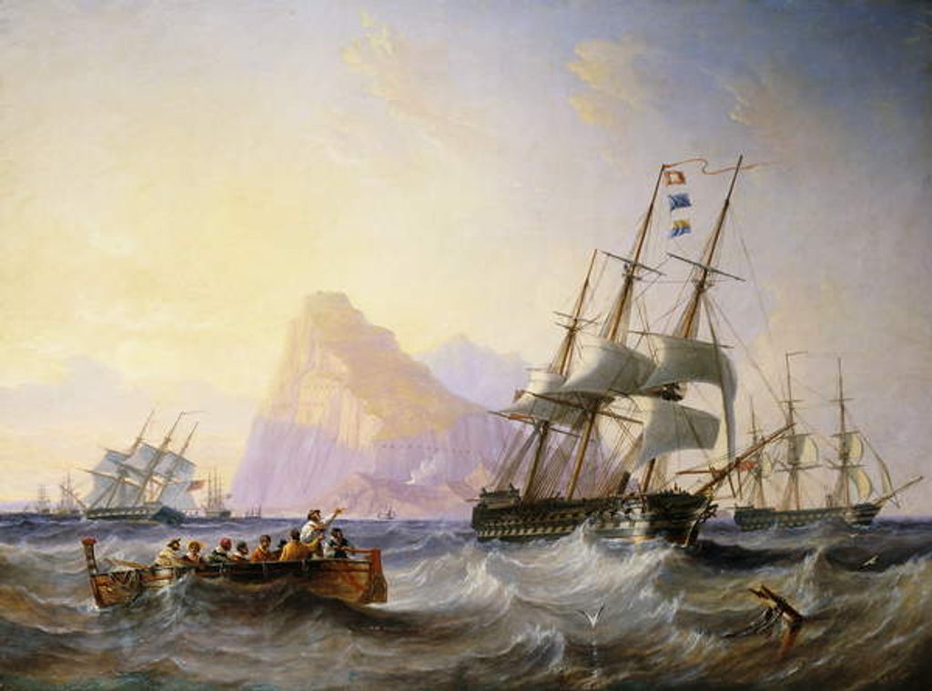 Detail of British Men O' War off Gibraltar, 1855 by John Wilson Carmichael