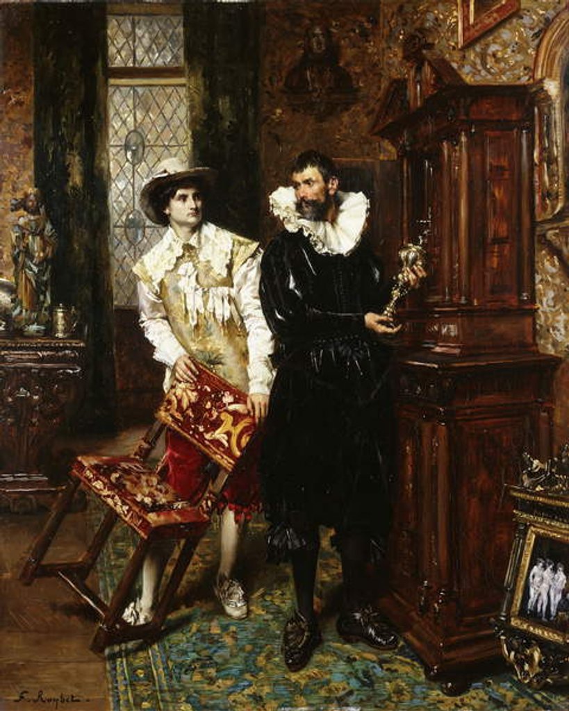 Detail of The Connoisseurs, by Ferdinand Roybet