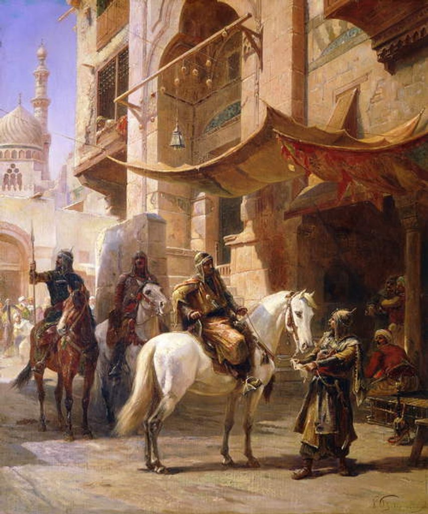 Detail of Arab Warriors in a Street, by Paul Dominique Philippoteaux