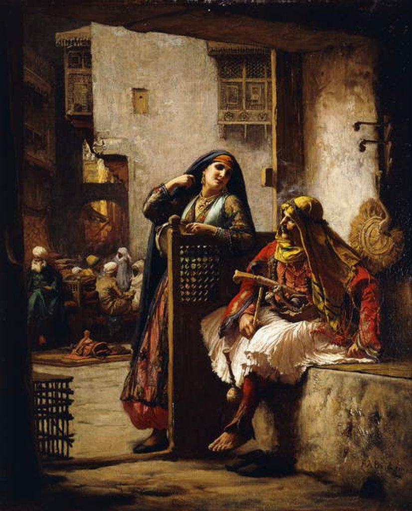 Detail of A Visit from the Chieftain, by Frederick Arthur Bridgman