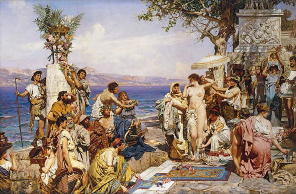 Detail of Phryne at the Festival of Poseidon, God of the Seas by Henryk Siemieradzki