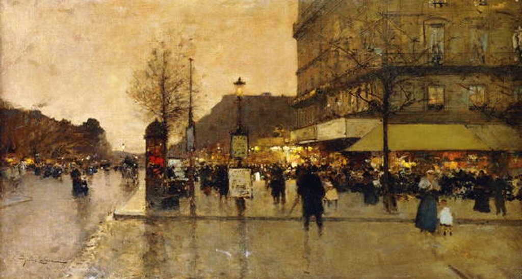 Detail of A Parisian Street Scene by Eugene Galien-Laloue