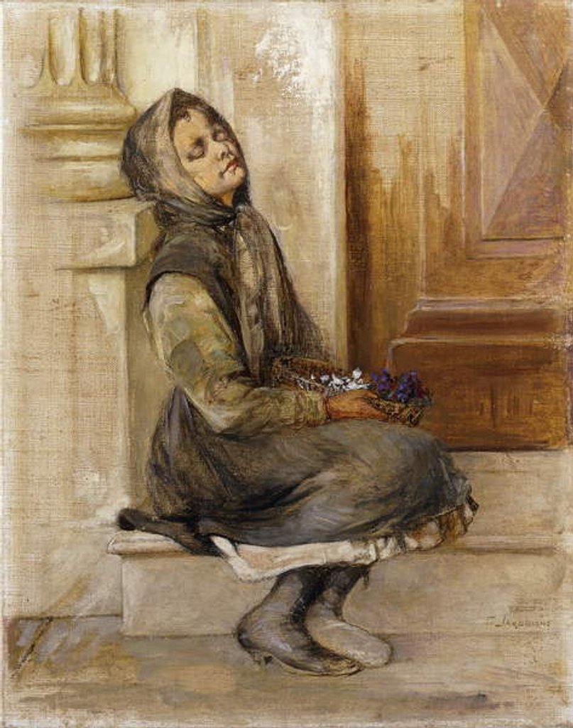 Detail of The Flower Seller by Georg Jacobides