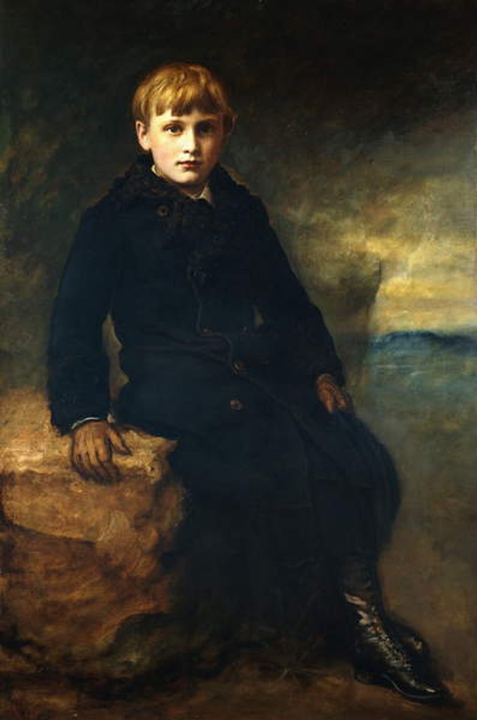 Detail of Portrait of Cecil Webb, seated full length, wearing a Black Coat with a Fur Collar, 1887 by John Everett Millais