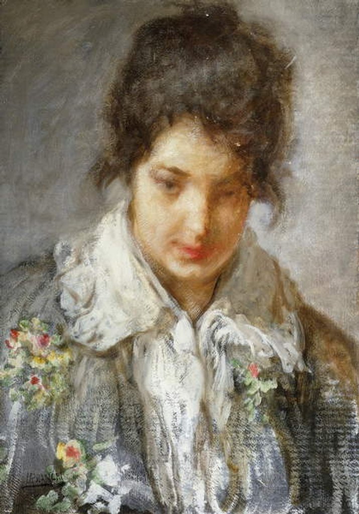 Detail of Portrait of a Lady by Mose Bianchi