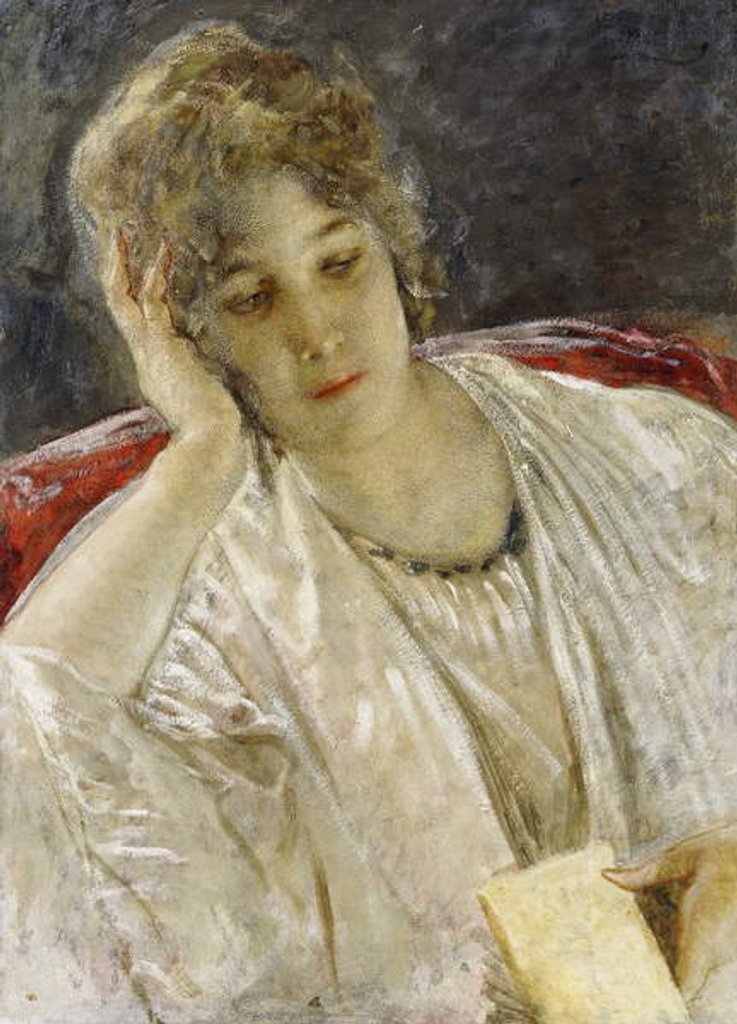 Detail of Portrait of a Lady, by Mose Bianchi