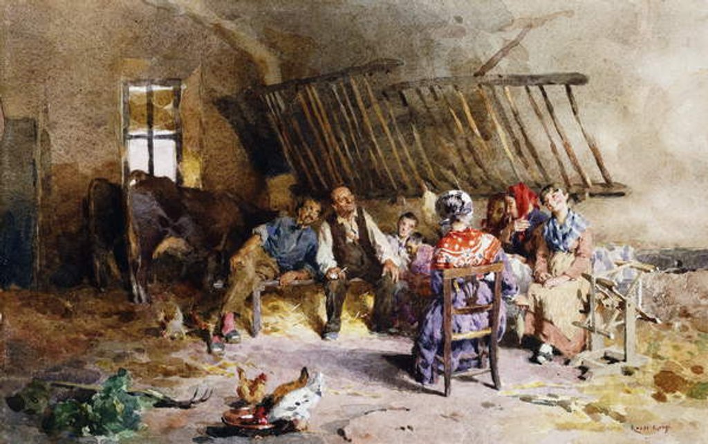 Detail of In a Barn by Luigi Rossi