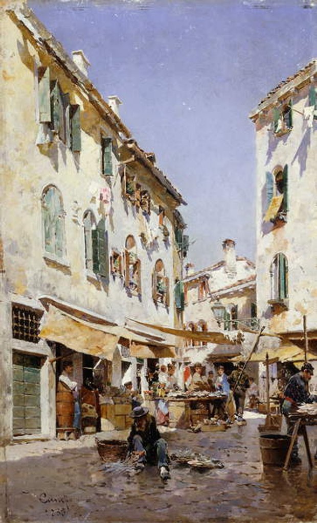 Detail of A Street Scene, 1885 by Federico del Campo