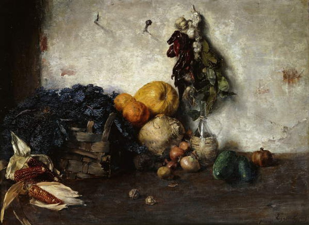 Detail of A Still-Life of Vegetables by a Wall, 1890 by Albin Egger-Lienz