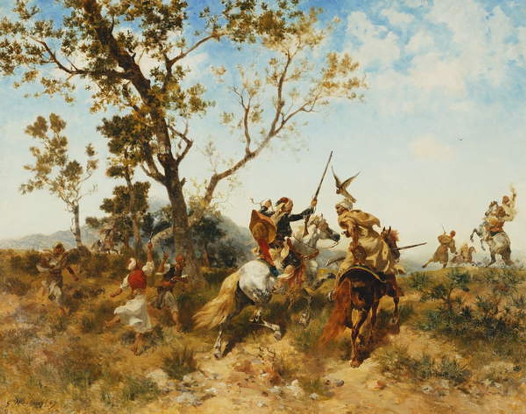 Detail of An Arab Hawking Party, 1907 by Georges Washington