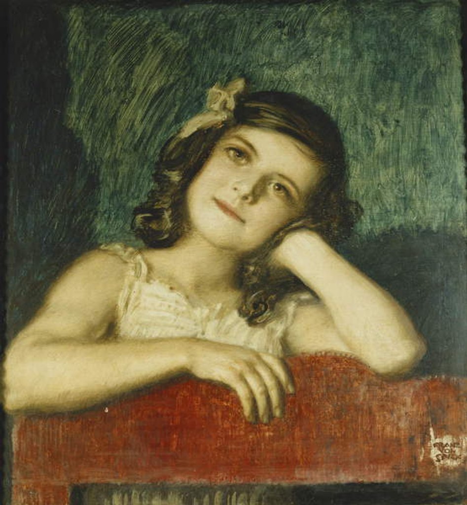 Detail of Portrait of Mary, the Artist's Daughter by Franz von Stuck