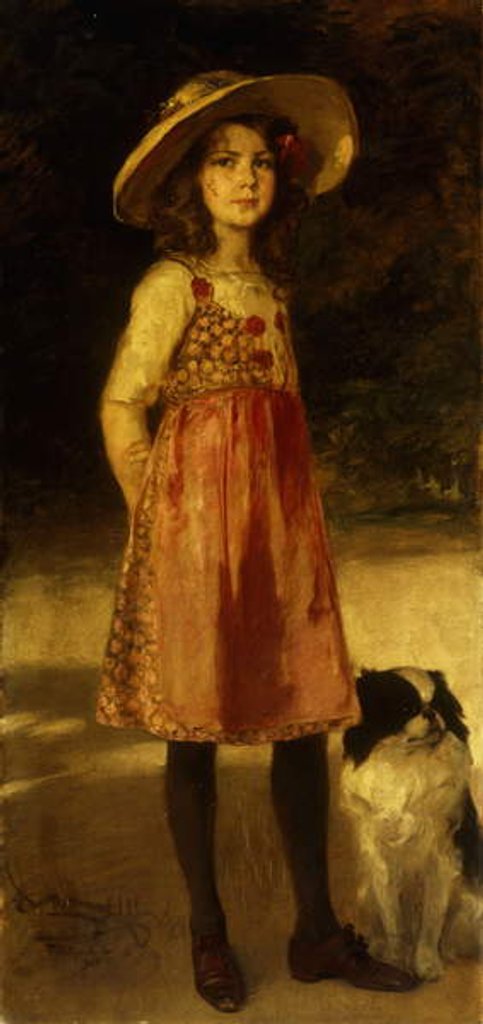 Detail of Portrait of the Artist's Daughter, Hilde, 1913 by Frederich August Kaulbach