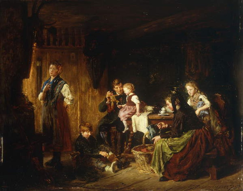 Detail of Afternoon Pastimes, 1875 by Felix Schlesinger