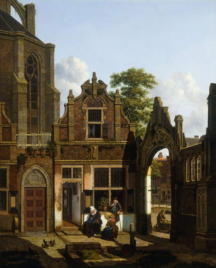 Detail of A Dutch Courtyard, 1822 by Jan Hendrik Verheyen