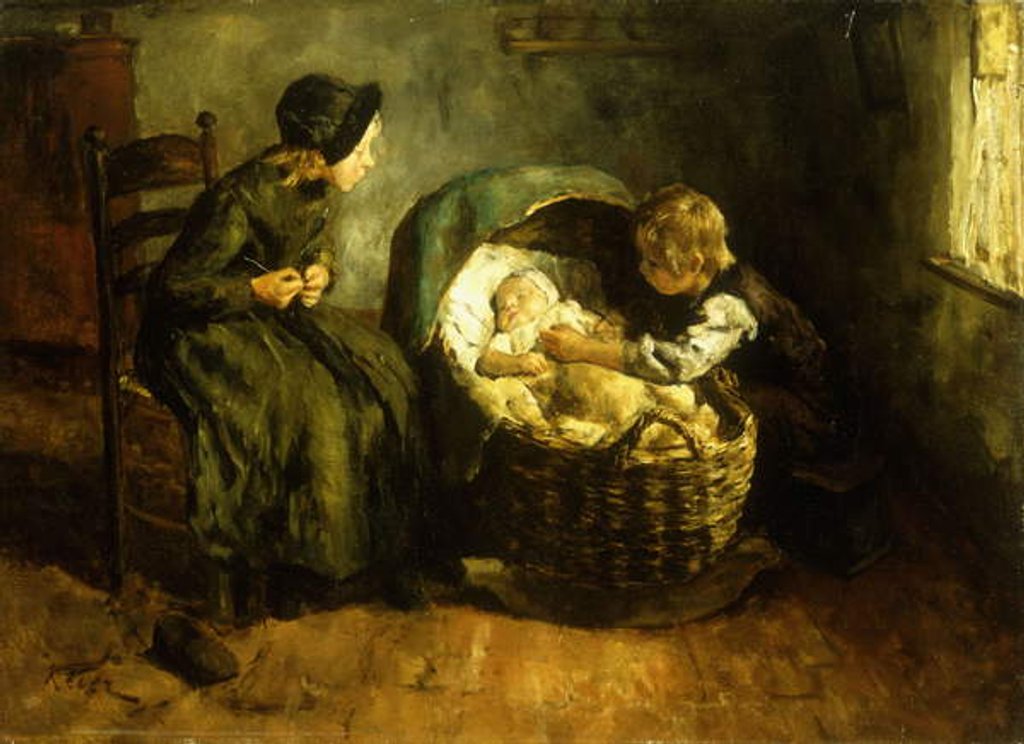 Detail of Watching Over Baby by Jacob Simon Kever