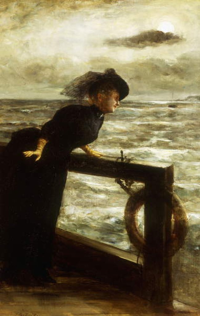Detail of Lady in Black by the Sea by George van den Bos