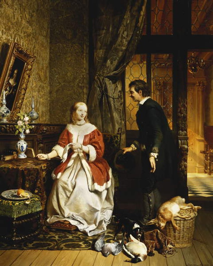 Detail of Back from the Market, 1846 by David Emil Joseph de Noter