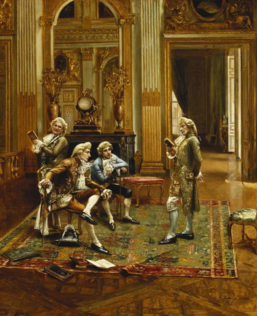 Detail of Bibliophiles by Cristobal de Antonio