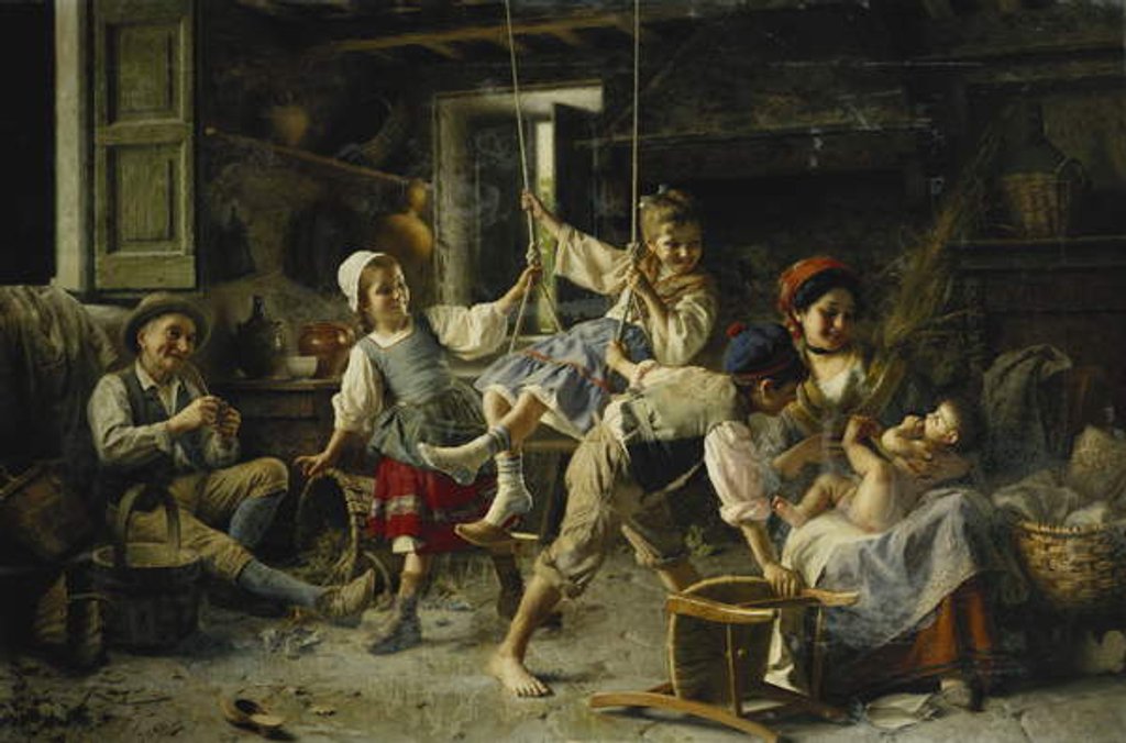 Detail of The Swing by Giovanni-Battista Torriglia