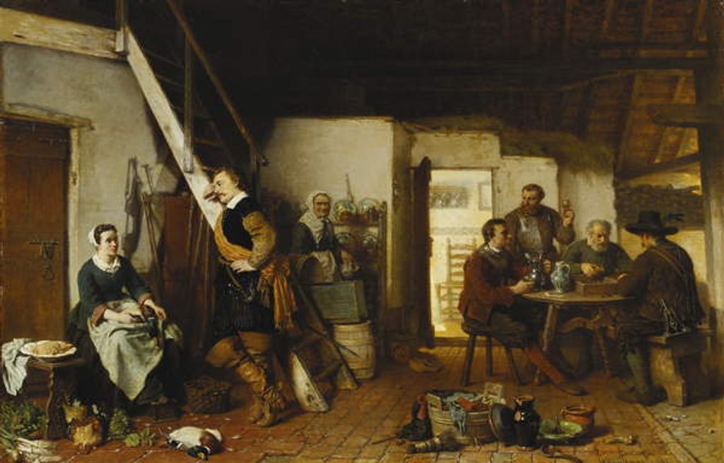 Detail of The Cavalier Approach, 1867 by Lambertus Lingeman