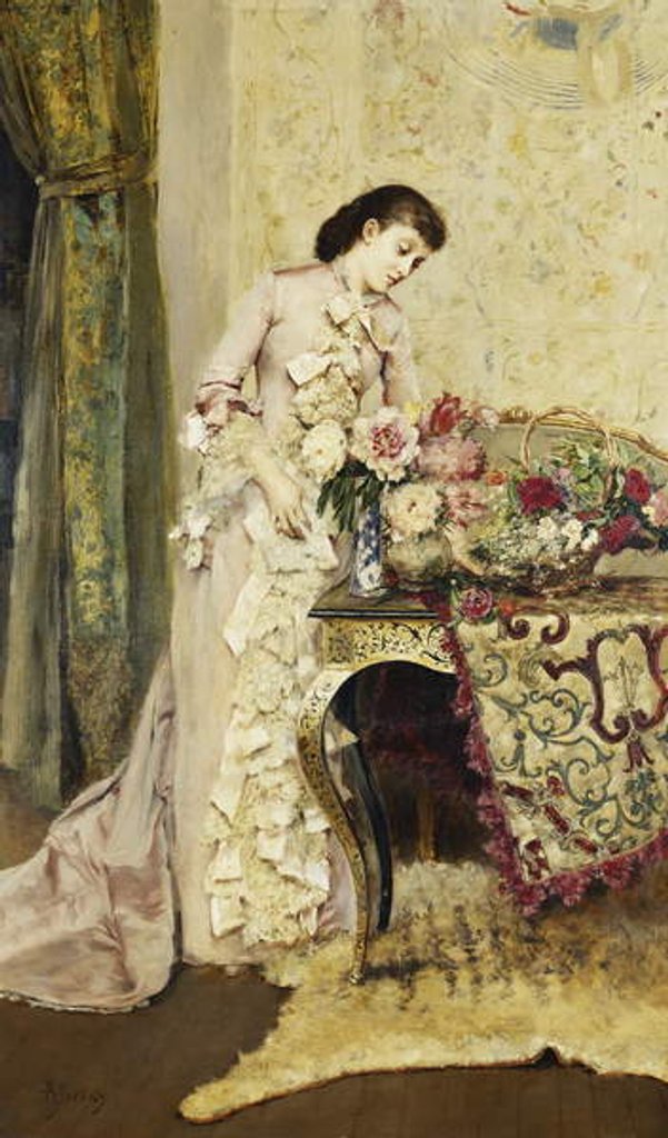 Detail of Flower Arranging by Alfred Emile Stevens