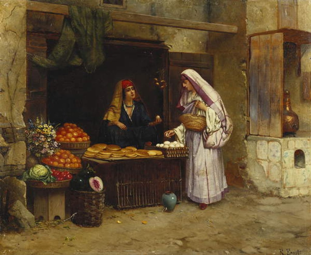 Detail of The Market Stall by Rudolphe Ernst