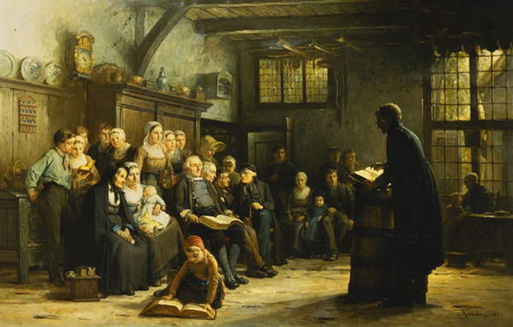Detail of Sunday Afternoon in the Back Country, 1883 by Hendrick Valkenburg