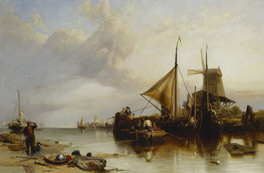 Detail of A Scene Near Monnikendam on the Zuyder Zee by William Clarkson Stanfield