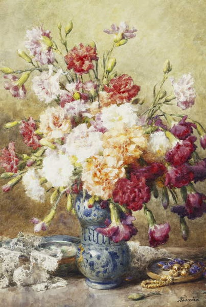 Detail of Carnations in the Albarello by Francois Rivoire