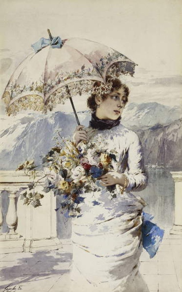 Detail of On the Terrace by Enrico Gamba