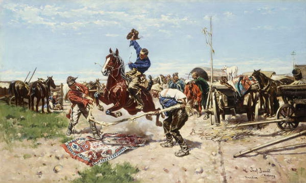 Detail of Cossacks at Play by Jozef Brandt