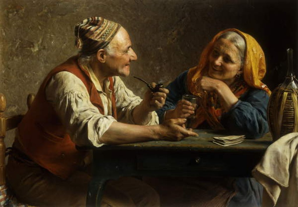 Detail of The Happy Couple by Luigi Bechi