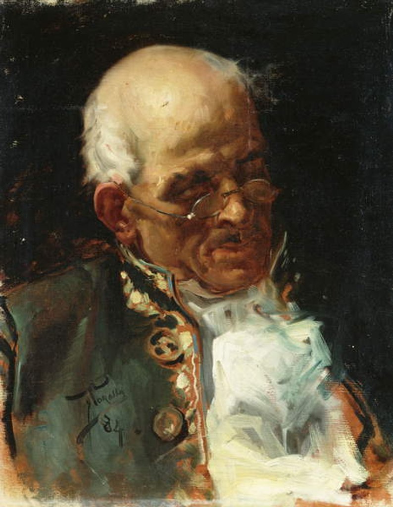 Detail of Portrait of a Gentleman; Retrato de Caballero, 1884 by Joaquin Sorolla y Bastida