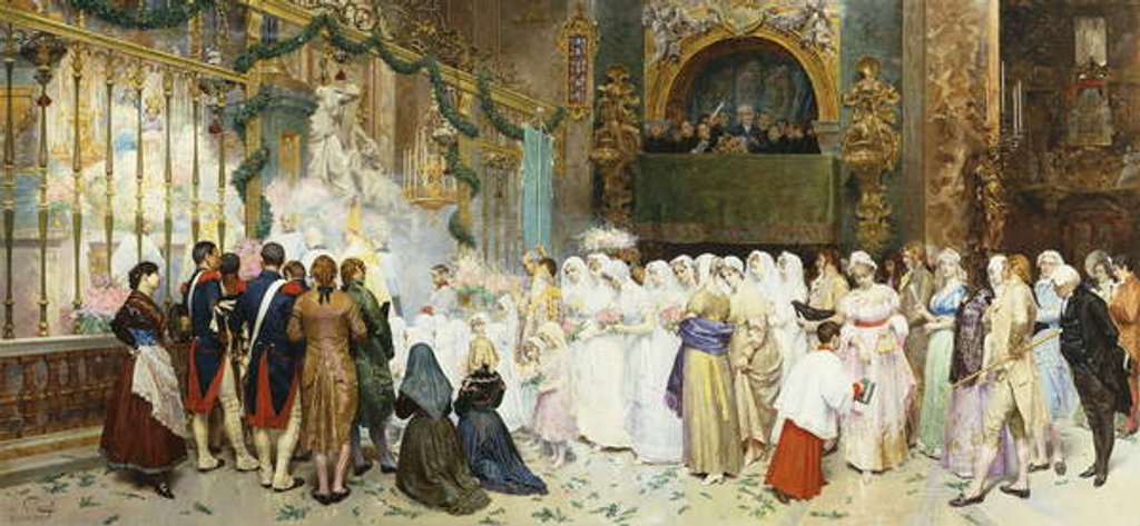 Detail of Confirmation Mass, 1870 by Giulio Rosati