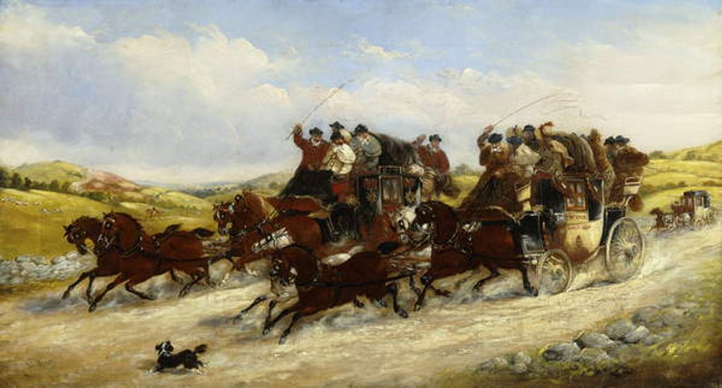 Detail of A Liverpool to Manchester Race with a Hunt Beyond, 1880 by J.C. Maggs