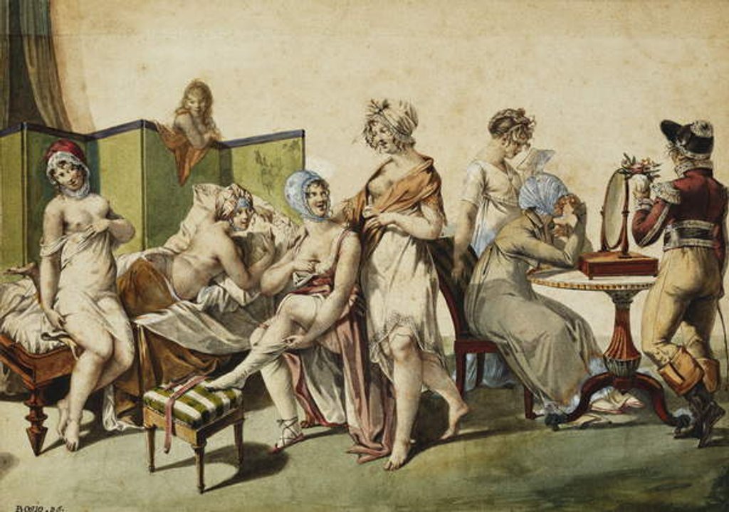 Detail of Lever des Ouvrieres en Linge, by Jean Francois Bosio