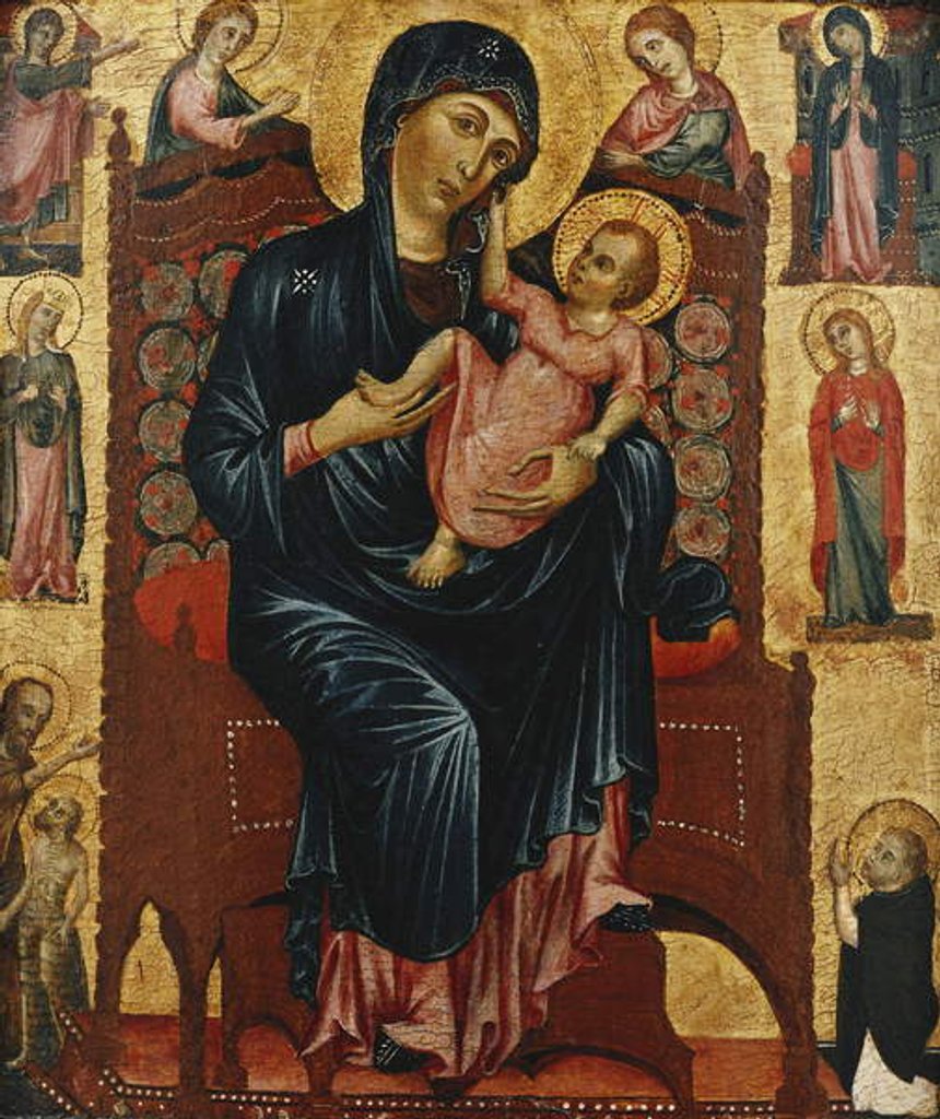 Detail of The Madonna and Christ Enthroned with Saints by Master of the Magdalen