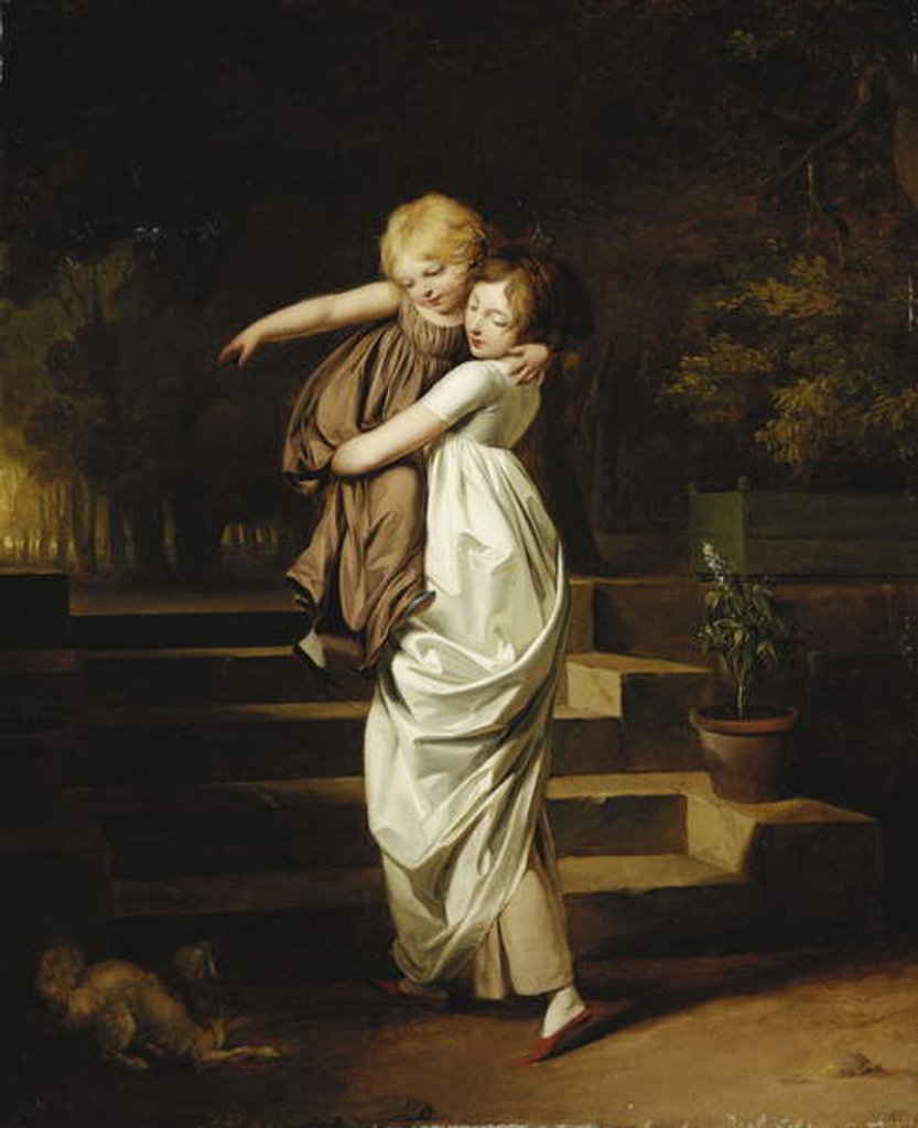 Detail of Two Sisters; Les Deux Soeurs by Louis Leopold Boilly