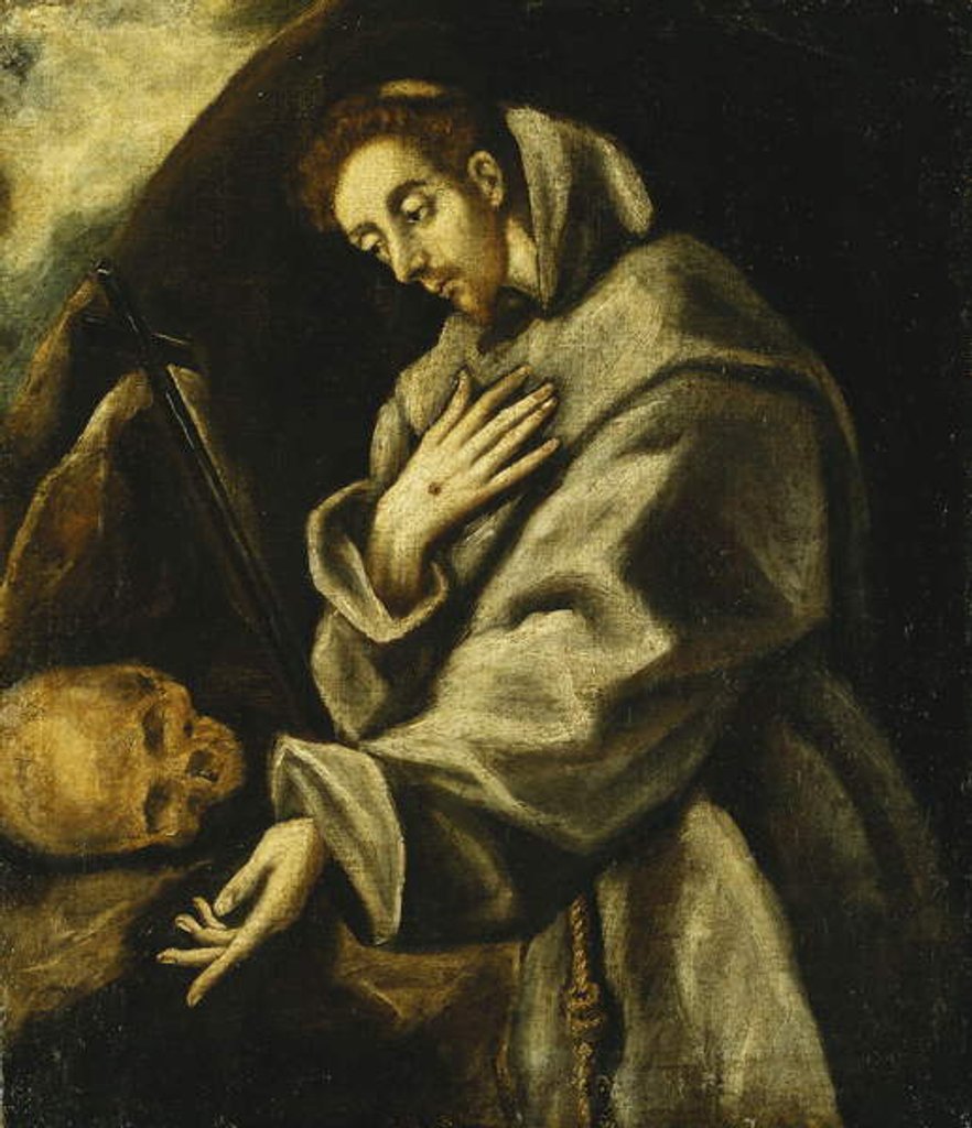 Detail of Saint Francis in Meditation by El Greco