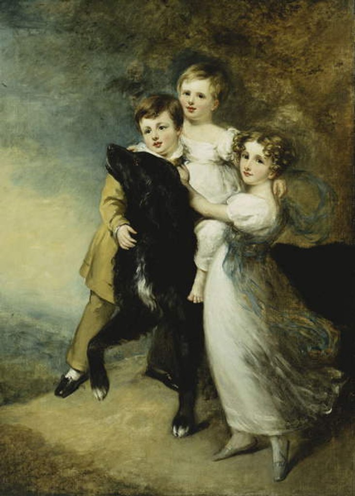 Detail of Three Children with a Dog in a Landscape by William Beechey
