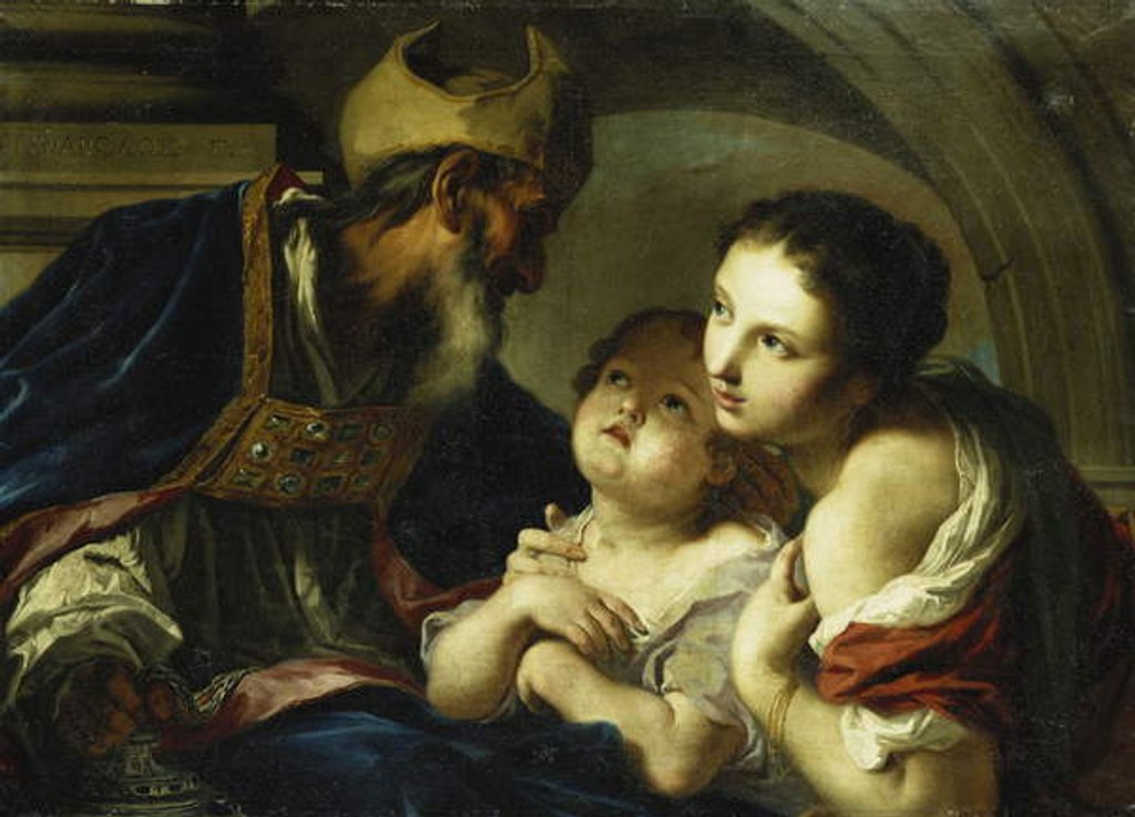 Detail of Saint Nicholas of Bari with Two Children by Giambettino Cignaroli