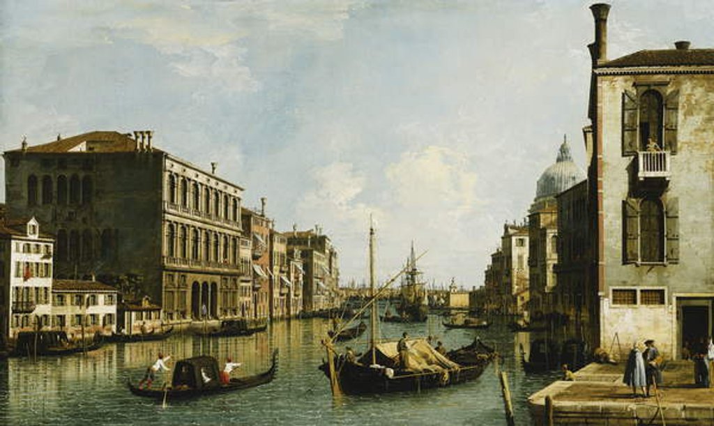 Detail of The Grand Canal, Venice, Looking East from the Campo S. Vio by Canaletto