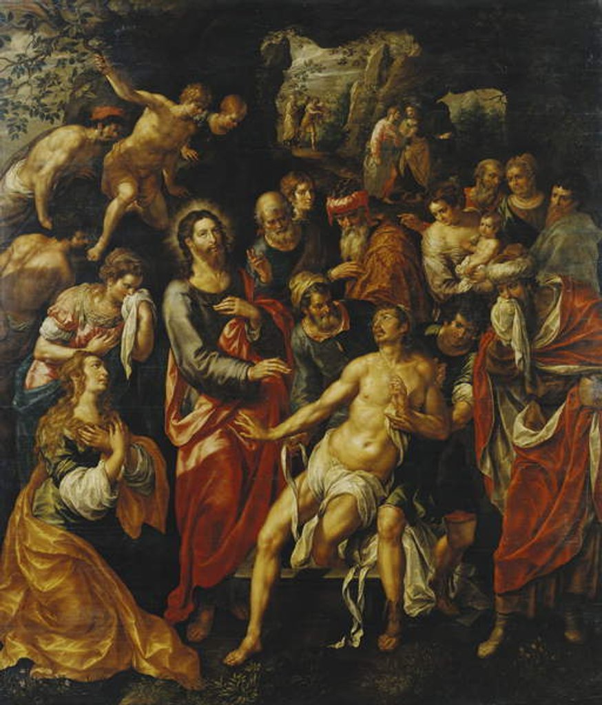 Detail of The Raising of Lazarus by Hendrik de Clerck