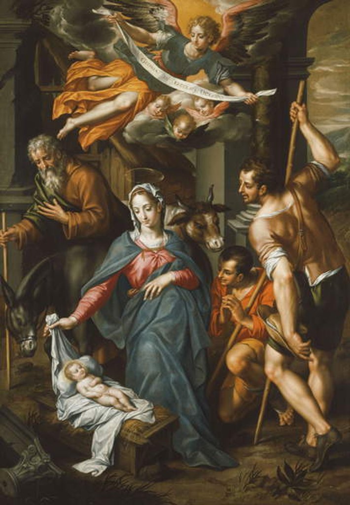 Detail of The Adoration of the Shepherds, by Hendrik de Clerck