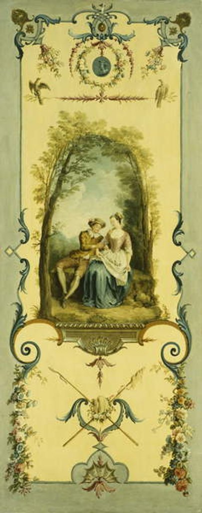 Detail of Three Decorative Panels with Allegories of Winter, Summer and Autumn by Nicolas (school of) Lancret