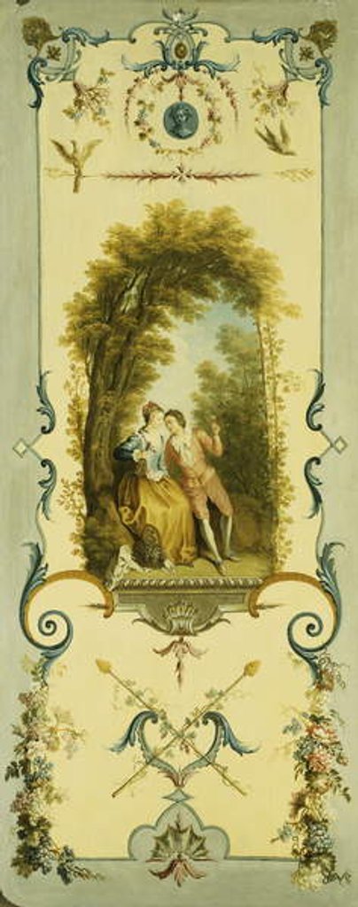 Detail of Three Decorative Panels with Allegories of Winter, Summer and Autumn by Nicolas Lancret