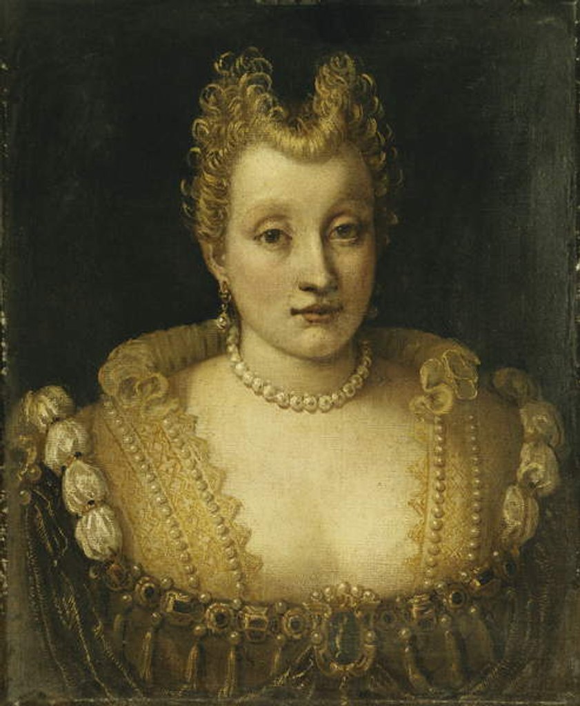 Detail of Portrait of a Lady Said to be of the Contarini Family by Francesco Montemezzano