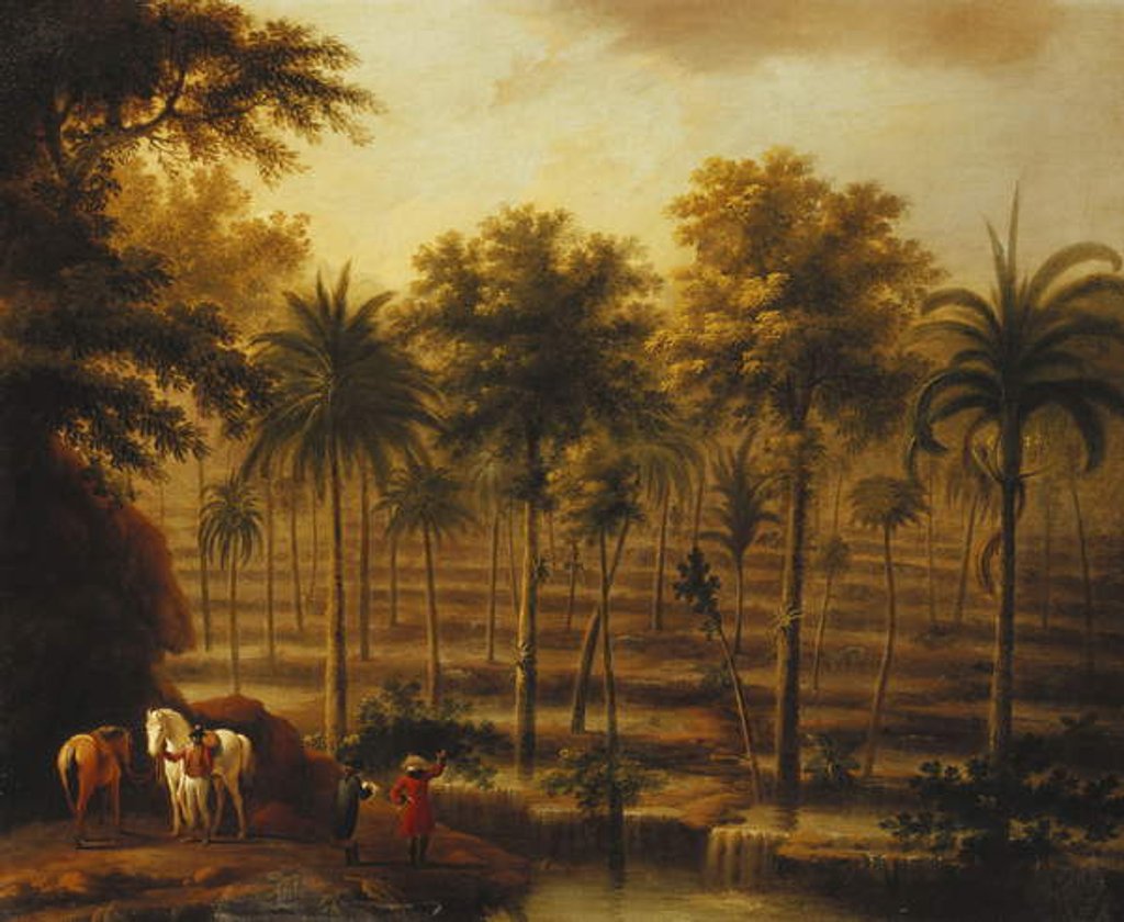 Detail of A View of Roaring River Cascades, Jamaica by John Milton