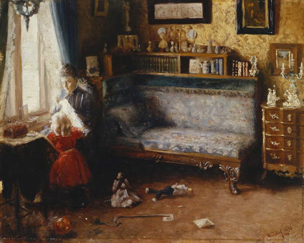 Detail of Helping Mother, 1892 by Carl Christian Ferdinand Wentorf